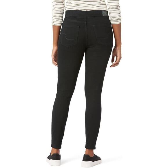 Signature Gold Levi Strauss Totally Shaping Pull On Skinny Black Womens 14 Short - Picture 2 of 11
